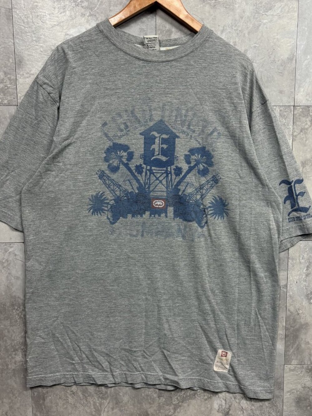 Ecko Unltd The Classic T Shirt Men's XL Gray Blue Graphic Y2K Streetwear
